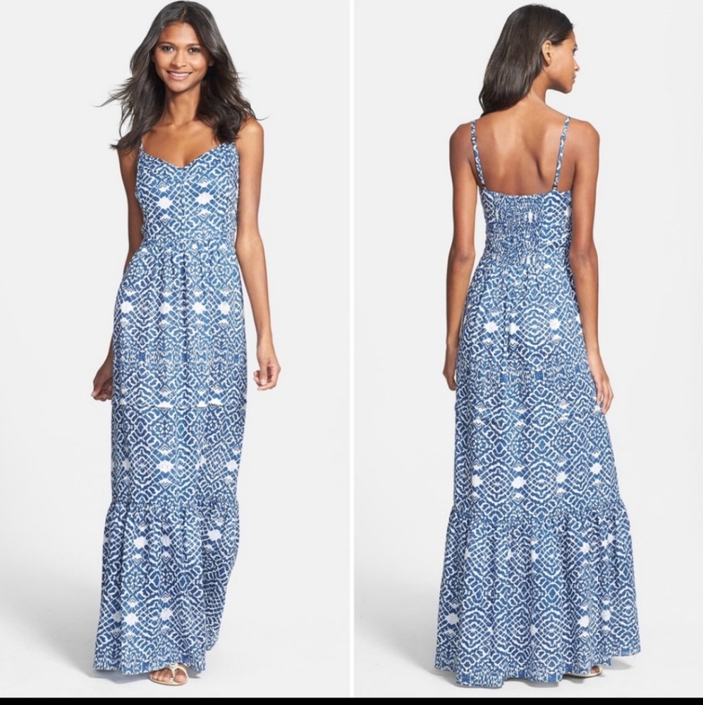 Betsey Johnson Tiered Linen-Cotton Maxi 14-0348